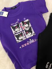 KUROMİ BASKILI BERMUDA TAYTLI YAZLIK İKİLİ TAKIM