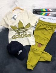 BASKILI 3LÜ ŞAPKALI EŞOFMAN TAKIMI