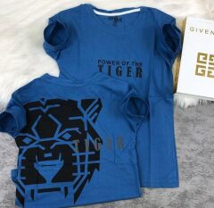 TIGER BASKILI LACİVERT TİŞÖRT
