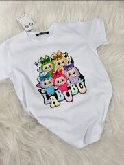 LABUBU BASKILI YETİŞKİN BEYAZ TİŞÖRT (ANNE KIZ KOMBİNİ YAPILABİLİR)